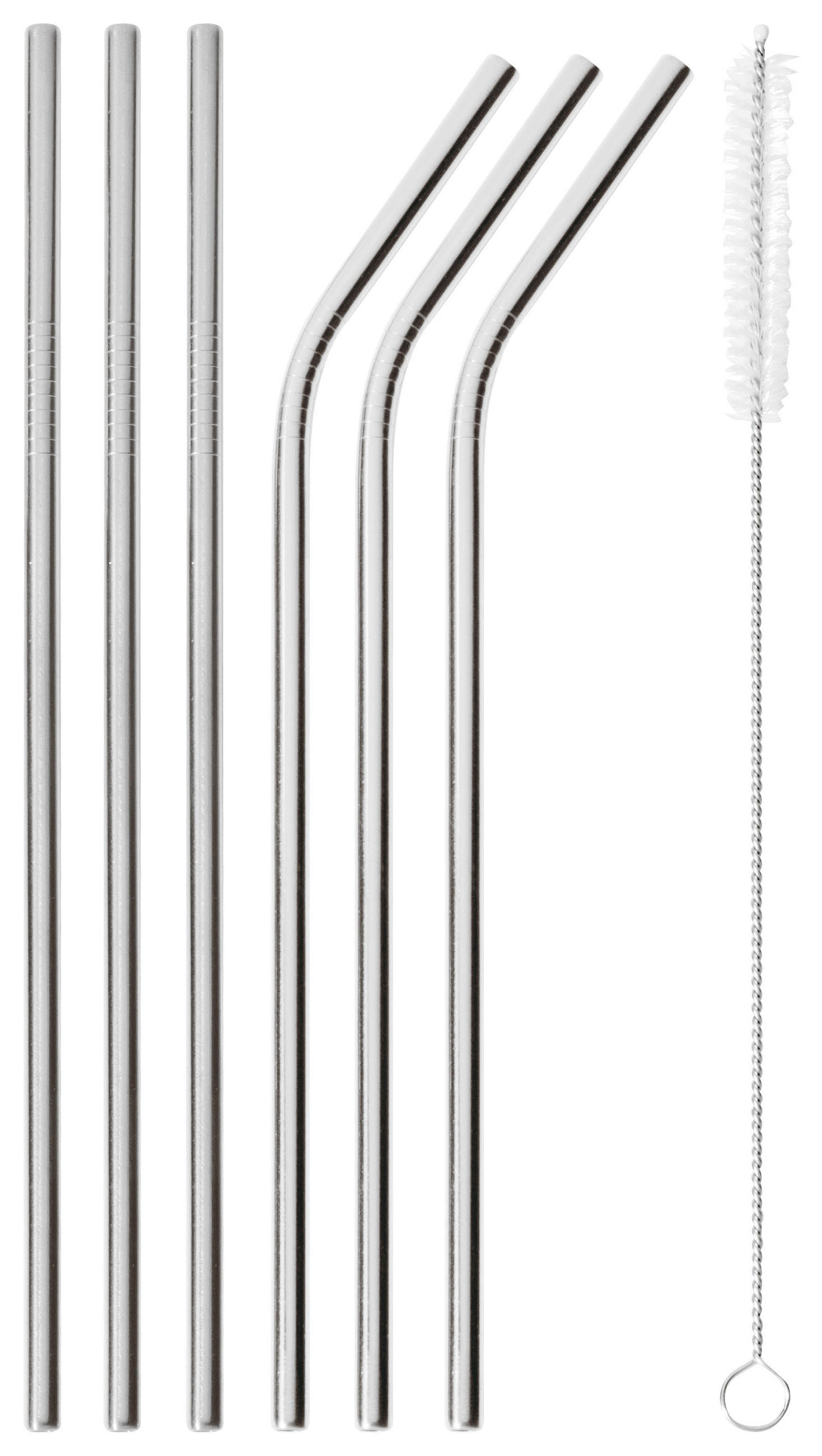 TRINKHALMSET - Edelstahlfarben, Basics, Metall (21,5cm) - Sambonet