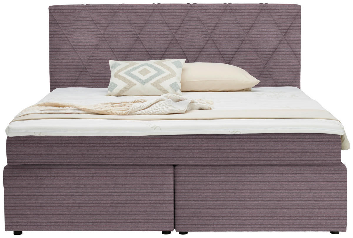 BOXSPRINGBETT 180/200 cm  in Lila  - Lila/Schwarz, Design, Kunststoff/Textil (180/200cm) - Xora
