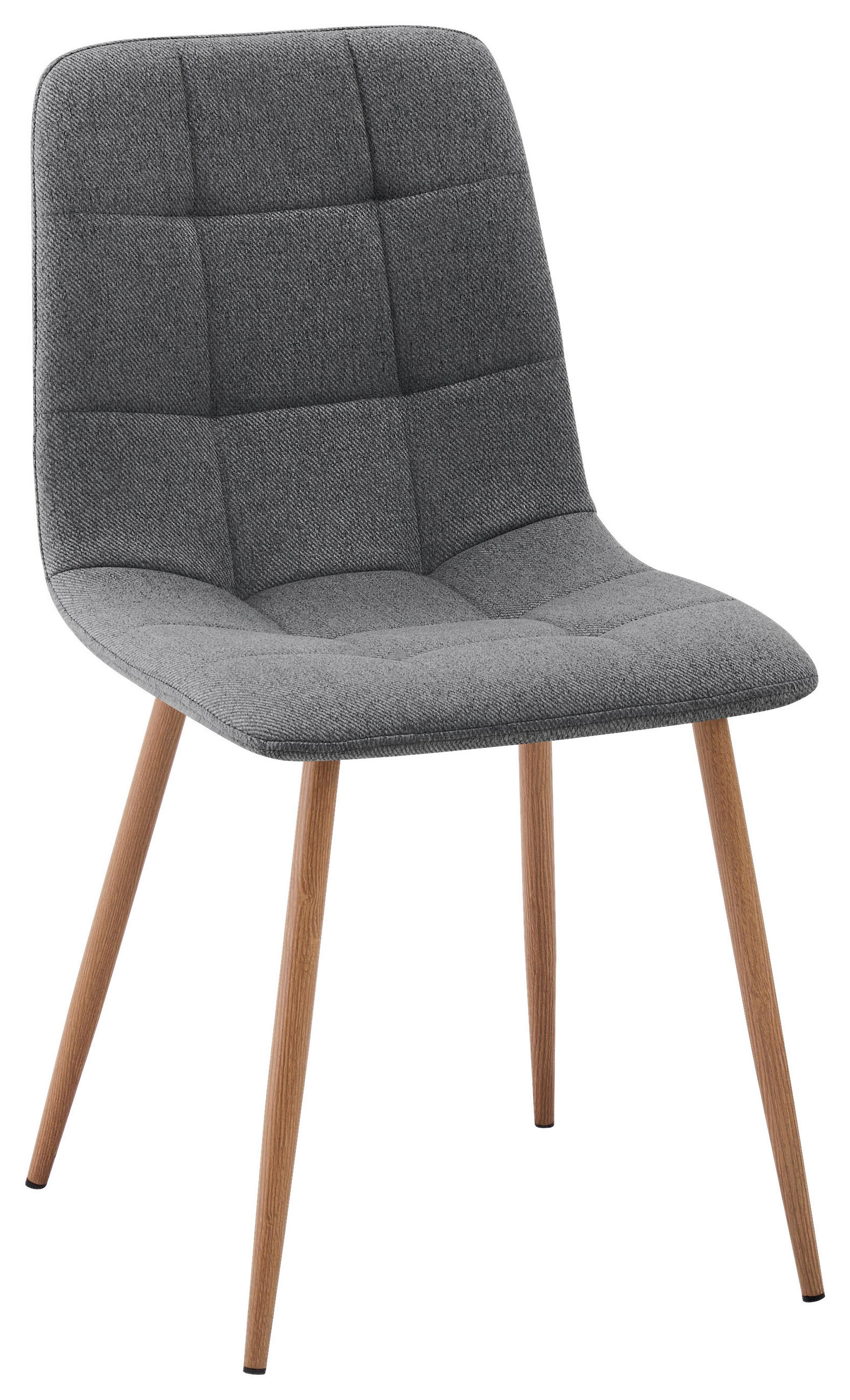 STUHL   Webstoff  Naturfarben, Dunkelgrau  - Dunkelgrau/Naturfarben, Design, Textil/Metall (45/87/55cm) - Stylife