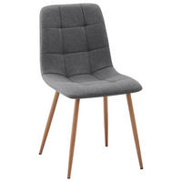 STUHL   Webstoff  Naturfarben, Dunkelgrau  - Dunkelgrau/Naturfarben, Design, Textil/Metall (45/87/55cm) - Stylife
