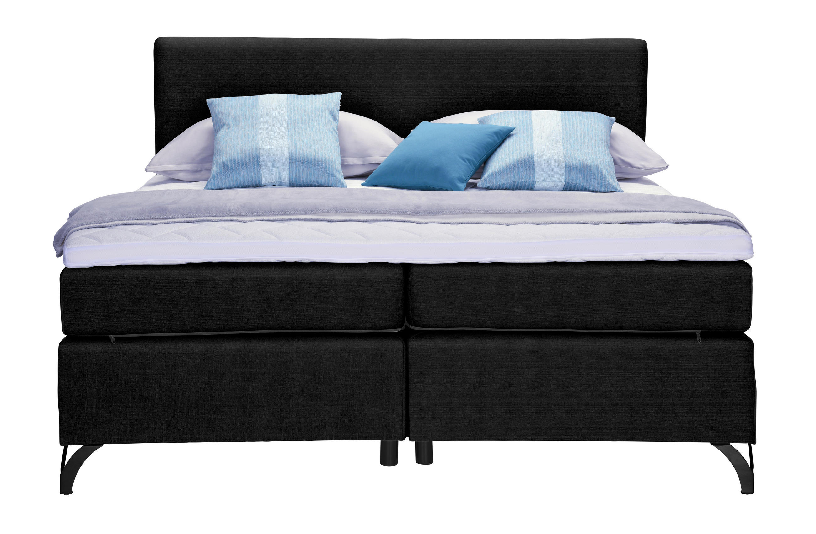 BOXSPRINGBETT 160/200 cm  in Schwarz  - Schwarz, Konventionell, Textil/Metall (160/200cm) - Esposa