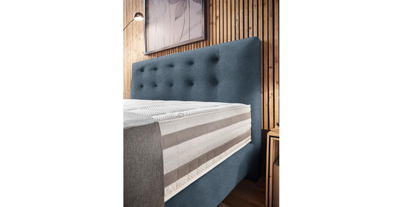 BOXSPRINGBETT 160/200 cm  in Blau  - Blau, KONVENTIONELL, Holz/Textil (160/200cm) - Dieter Knoll