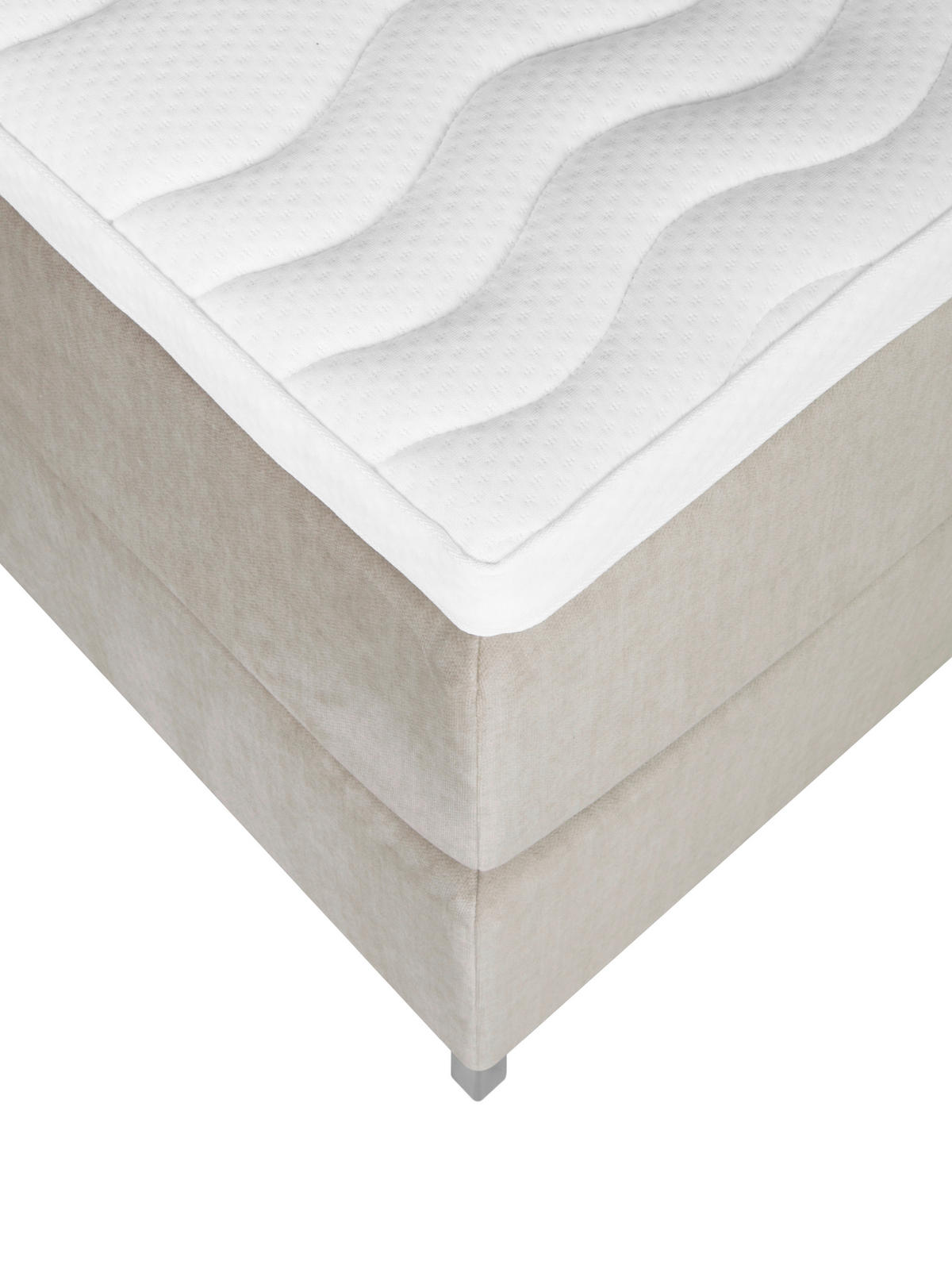 BOXSPRINGBETT 160/200 cm  in Beige  - Beige/Alufarben, Modern, Textil (160/200cm) - MID.YOU