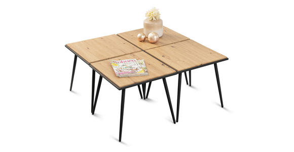 COUCHTISCH 50/50/45 cm quadratisch Eiche Artisan  - Anthrazit/Eiche Artisan, Design, Holzwerkstoff/Metall (50/50/45cm) - Xora