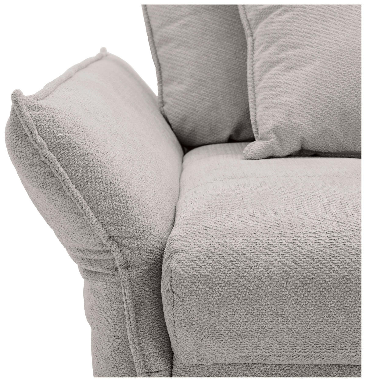 BIGSOFA Webstoff Hellgrau  - Hellgrau/Schwarz, KONVENTIONELL, Textil/Metall (282/94/127cm) - Ambia Home