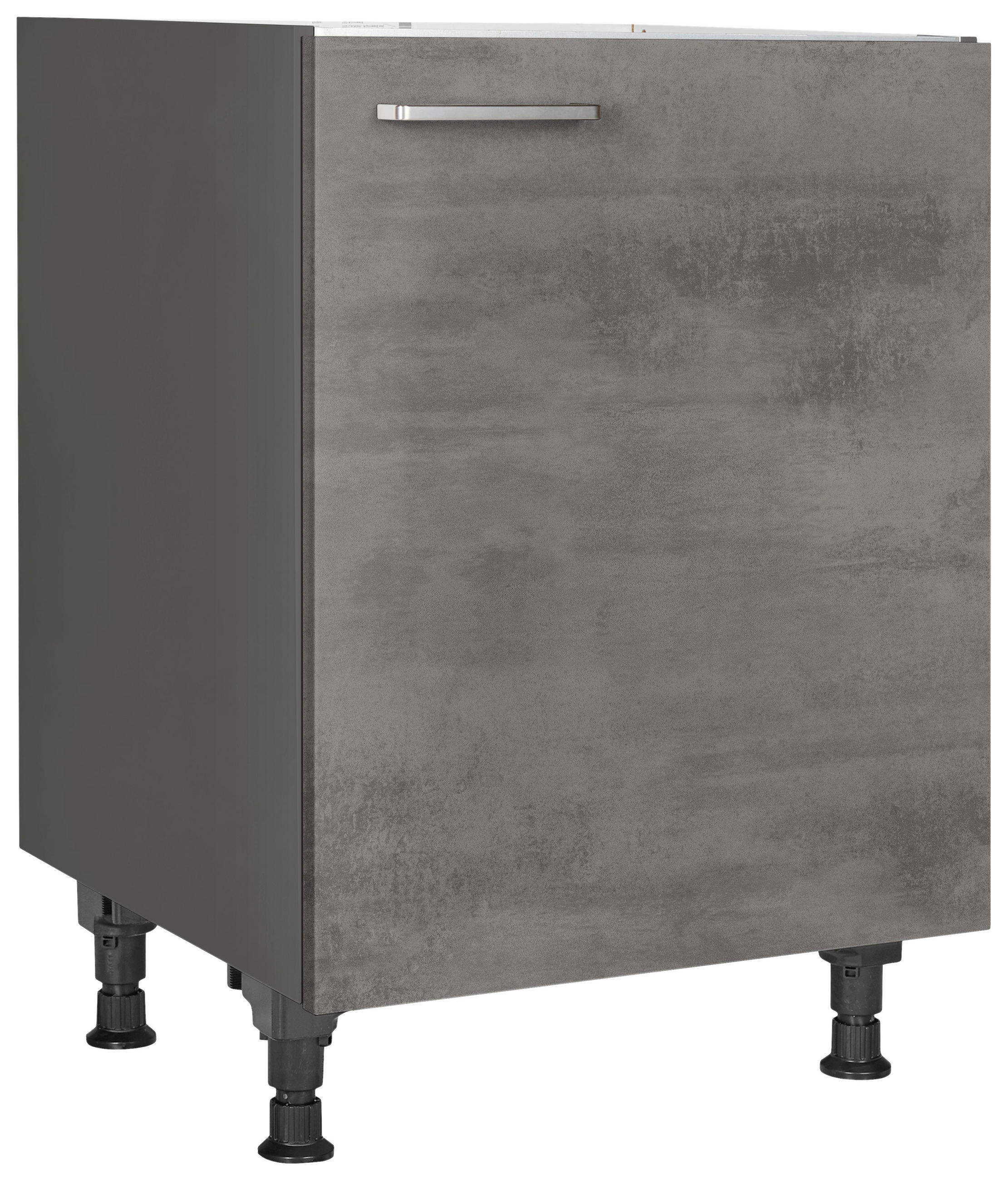 SPÜLENUNTERSCHRANK 60/87/56 cm  in Schieferfarben  - Schieferfarben/Edelstahlfarben, MODERN, Holzwerkstoff/Metall (60/87/56cm) - Nobilia