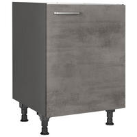 SPÜLENUNTERSCHRANK 60/87/56 cm  in Schieferfarben  - Schieferfarben/Edelstahlfarben, MODERN, Holzwerkstoff/Metall (60/87/56cm) - Nobilia