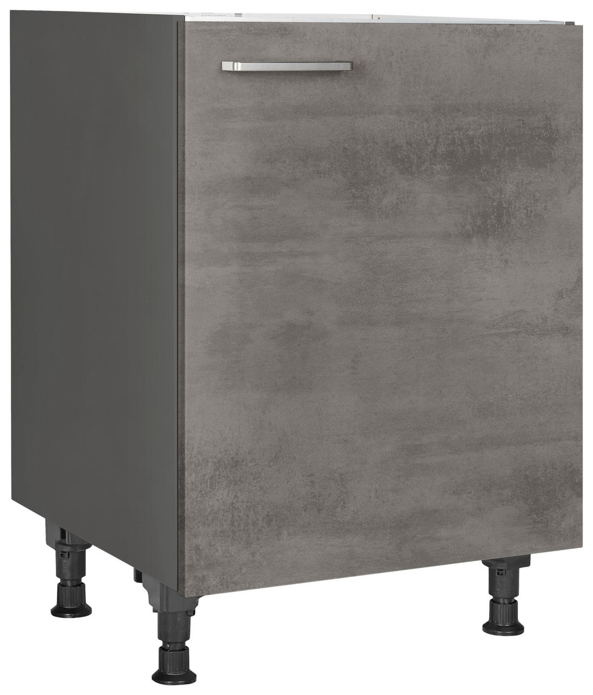 SPÜLENUNTERSCHRANK 60/87/56 cm  in Schieferfarben  - Schieferfarben/Edelstahlfarben, MODERN, Holzwerkstoff/Metall (60/87/56cm) - Nobilia