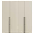 DREHTÜRENSCHRANK 201/235/61 cm,  in Champagner, 4-türig  - Champagner/Schwarz, Basics, Holzwerkstoff/Metall (201/235/61cm) - Novel