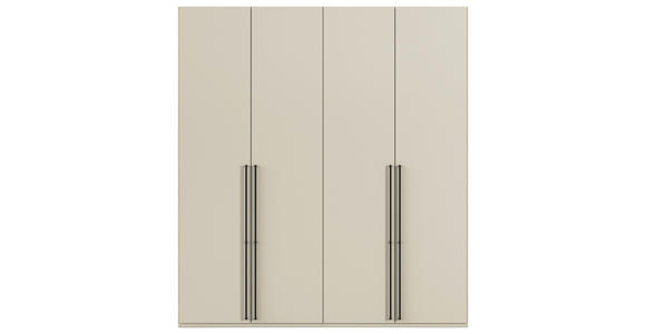 DREHTÜRENSCHRANK 201/235/61 cm,  in Champagner, 4-türig  - Champagner/Schwarz, Basics, Holzwerkstoff/Metall (201/235/61cm) - Novel