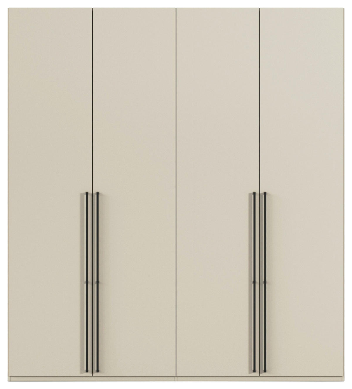 DREHTÜRENSCHRANK 201/235/61 cm,  in Champagner, 4-türig  - Champagner/Schwarz, Basics, Holzwerkstoff/Metall (201/235/61cm) - Novel