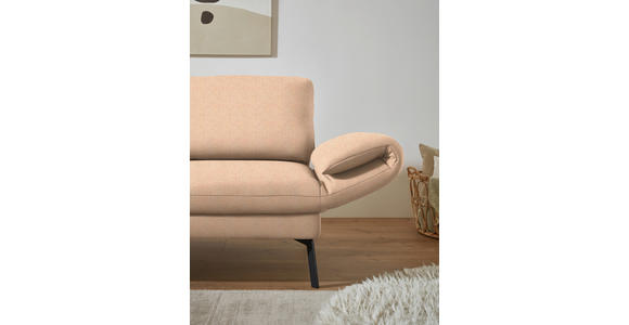 ECKSOFA  in Flachgewebe Lachsfarben  175-224/255-365 cm  - Schwarz/Lachsfarben, Design, Textil/Metall (175-224/255-365cm) - Dieter Knoll