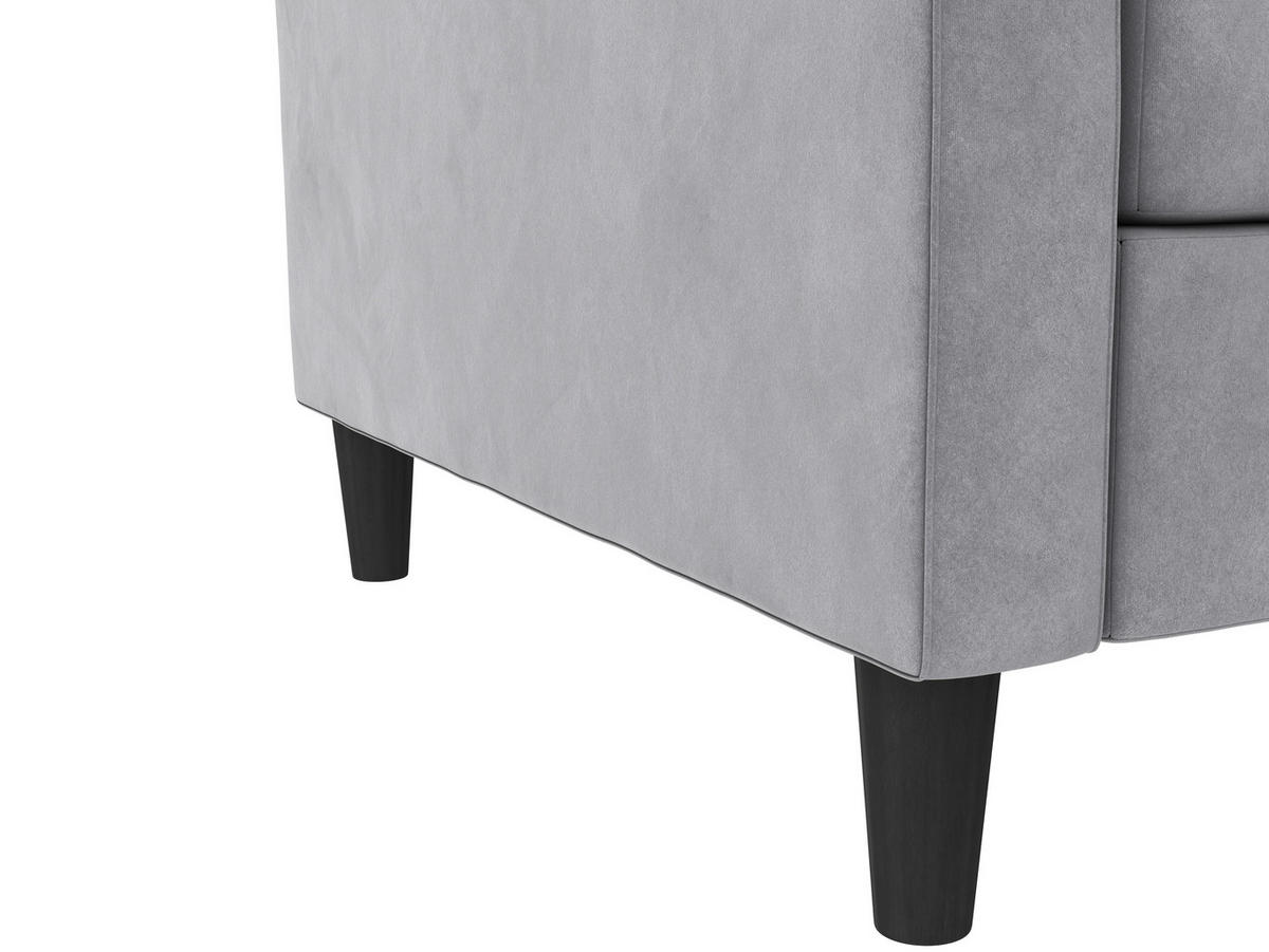 SCHLAFSOFA Velours Grau  - Schwarz/Grau, Basics, Kunststoff/Textil (207/86/86cm) - Livetastic