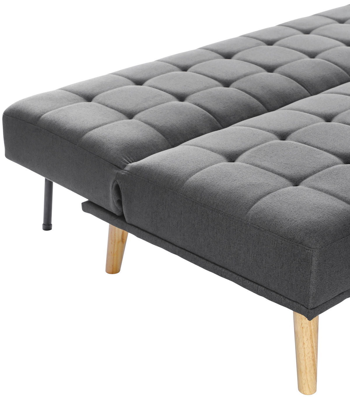 SCHLAFSOFA Leinenoptik Anthrazit  - Anthrazit/Schwarz, Design, Holz/Kunststoff (179/81/85cm) - P & B