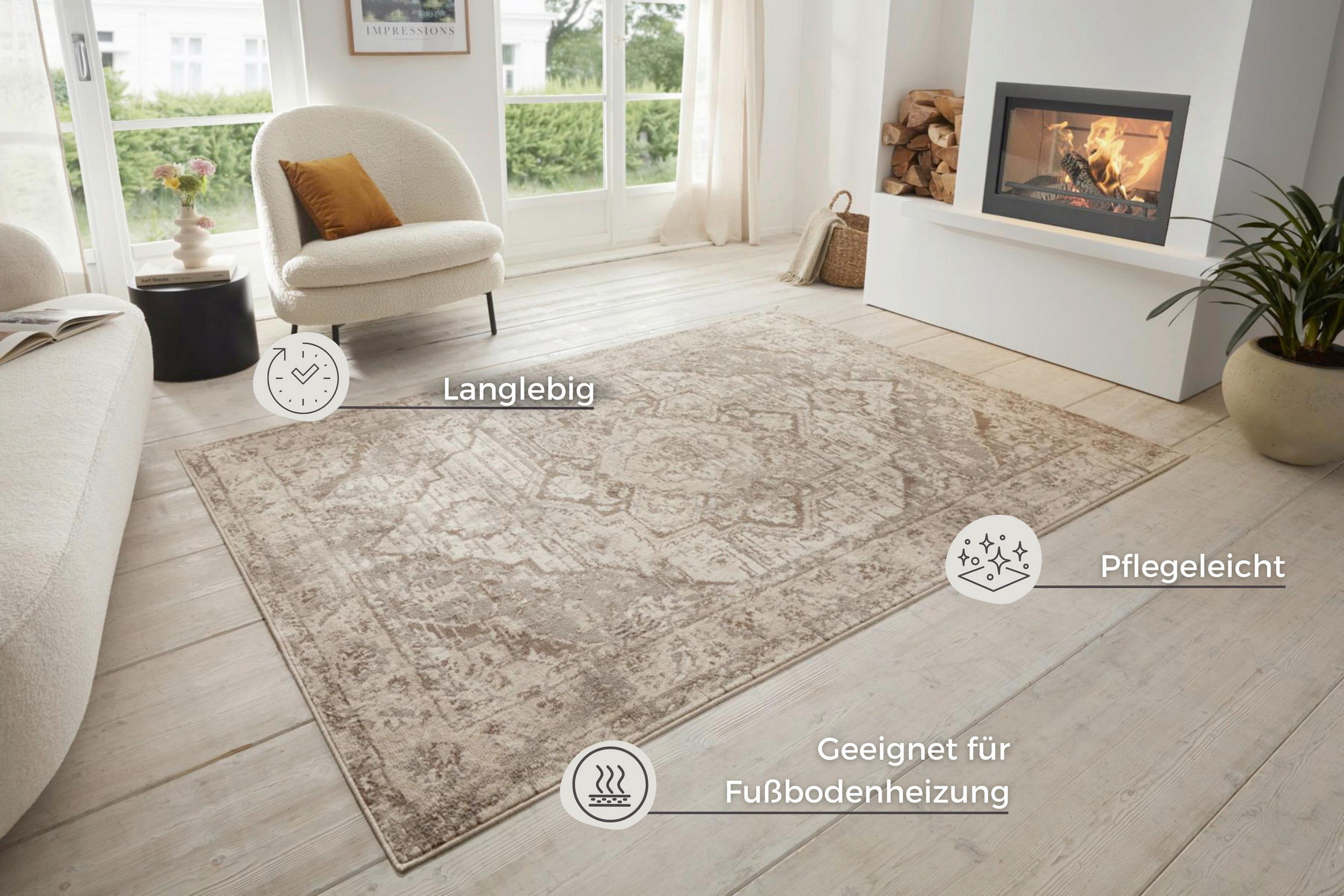 FLACHWEBETEPPICH 200/280 cm Terrain Braun, Creme  - Creme/Braun, Design, Kunststoff/Textil (200/280cm)