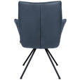 ARMLEHNSTUHL  Beinauswahl, Lederauswahl, Sitzfläche 360° drehbar  Echtleder  Schwarz, Graublau  - Graublau/Schwarz, Design, Leder/Metall (65/91/63cm) - Dieter Knoll