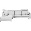 ECKSOFA in Echtleder Weiss  - Chromfarben/Weiss, Konventionell, Leder/Metall (245/272cm) - Valdera