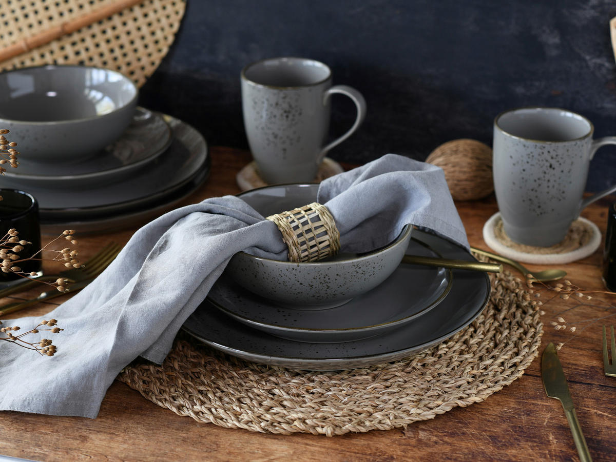 KOMPLETT SERVIS Nature Collection Stone 16 delar  - grå, Basics, keramik - Creatable