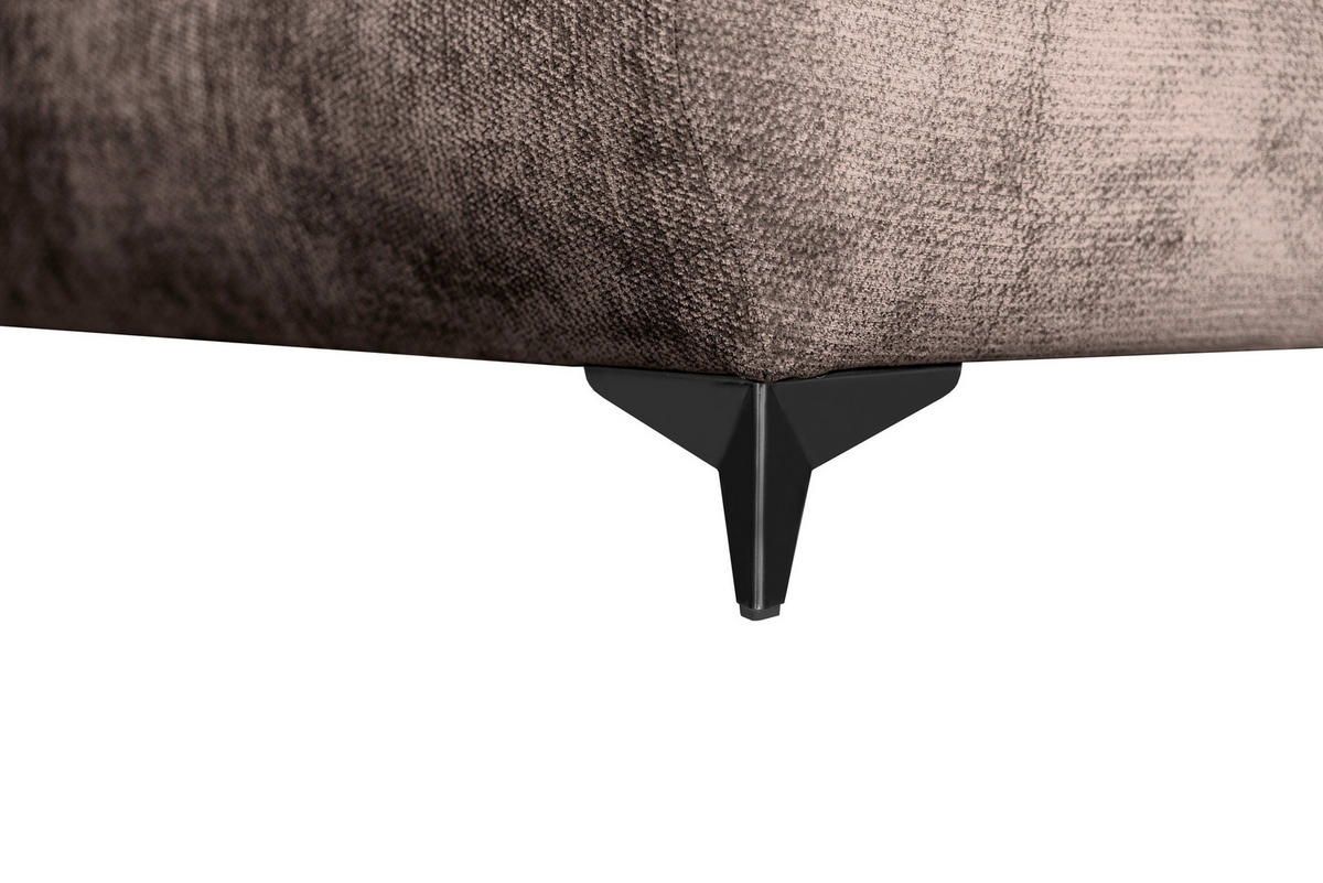 ECKSOFA BELARO Braun Chenille  - Schwarz/Braun, Design, Textil/Metall (177/246cm) - P & B