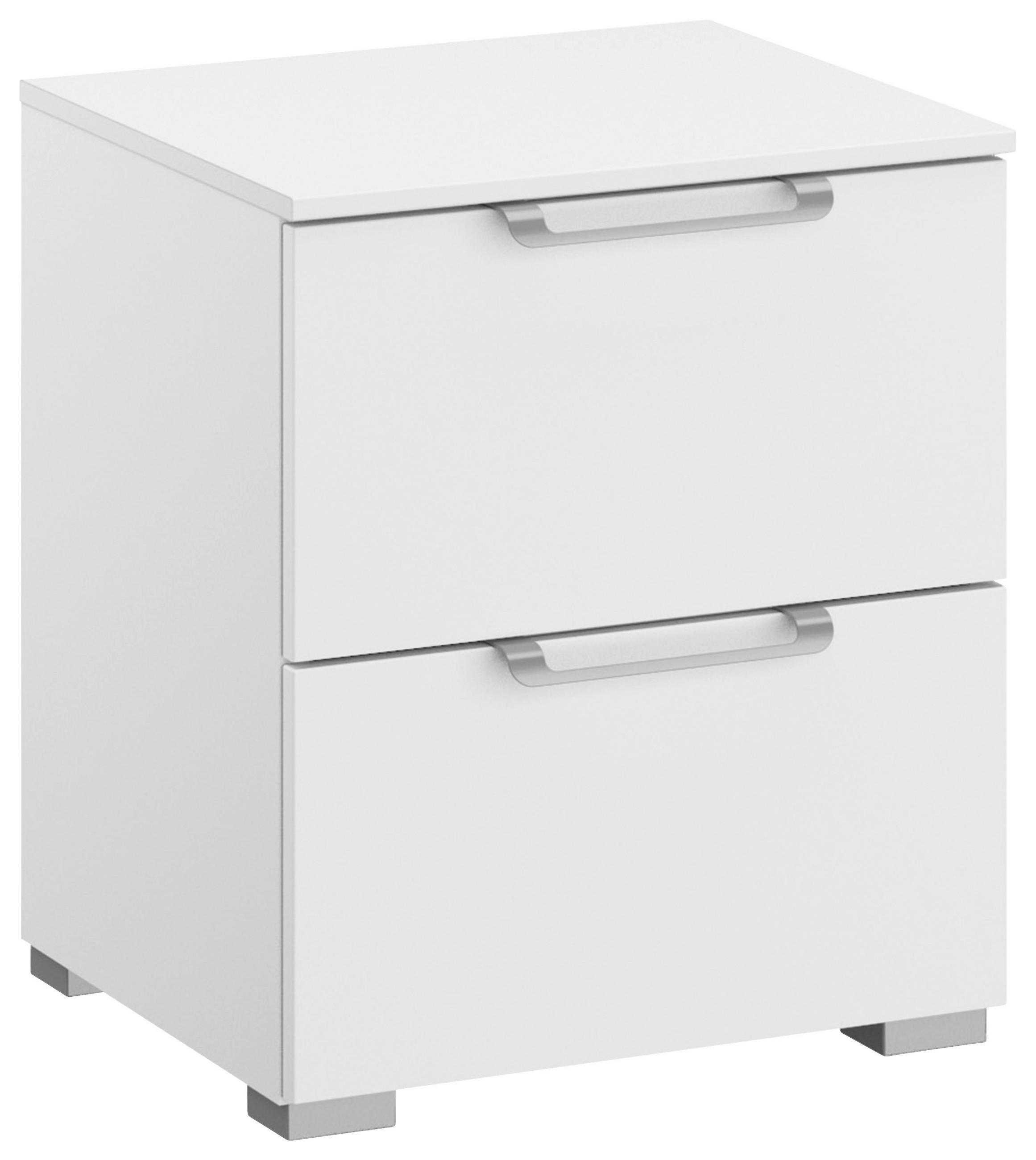 NACHTTISCH 40/49/42 cm  Weiss  - Weiss/Silberfarben, Design, Holzwerkstoff/Kunststoff (40/49/42cm) - Novel