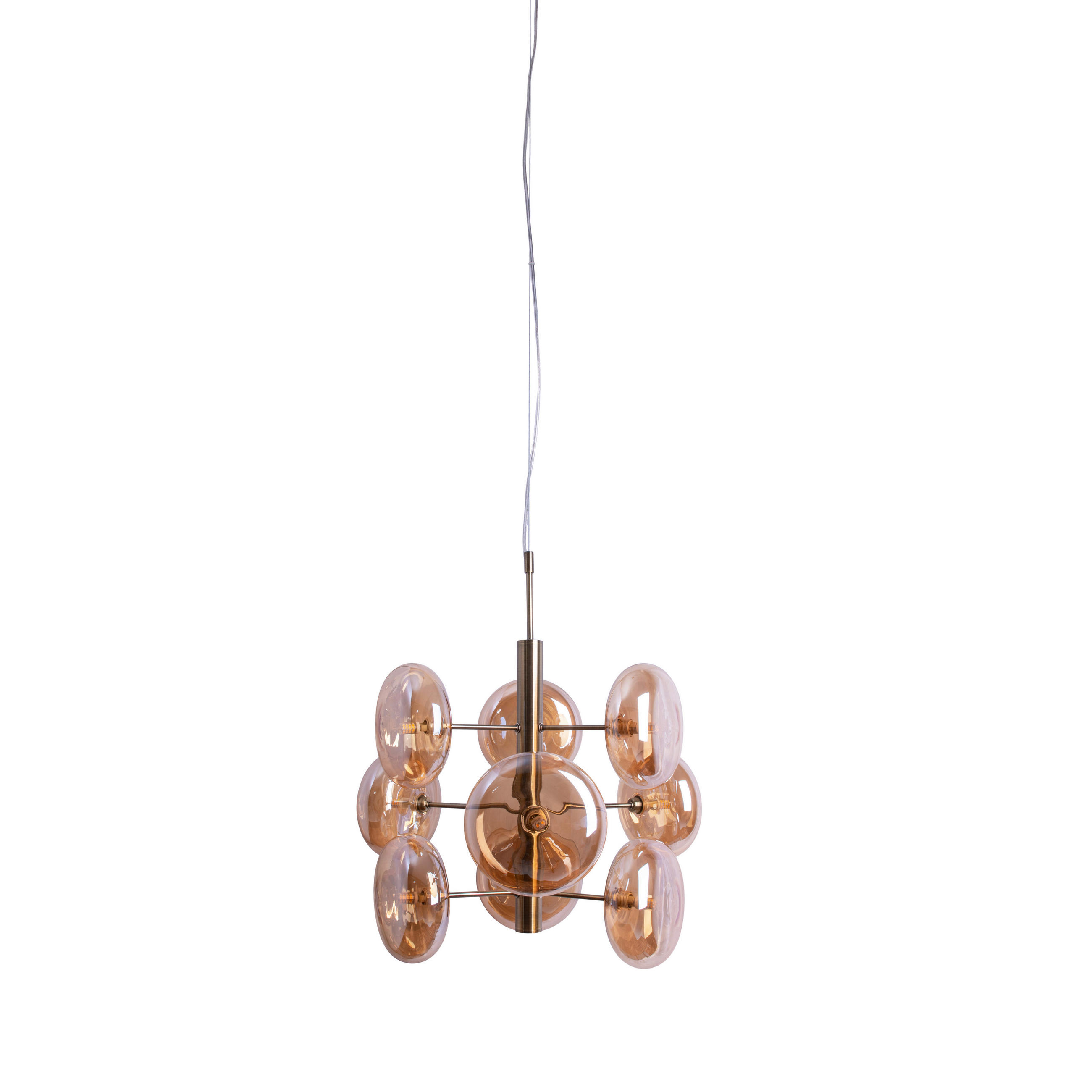 PENDELLEUCHTE Orion 53/150 cm   - Messingfarben, Basics, Glas/Metall (53/150cm) - Näve