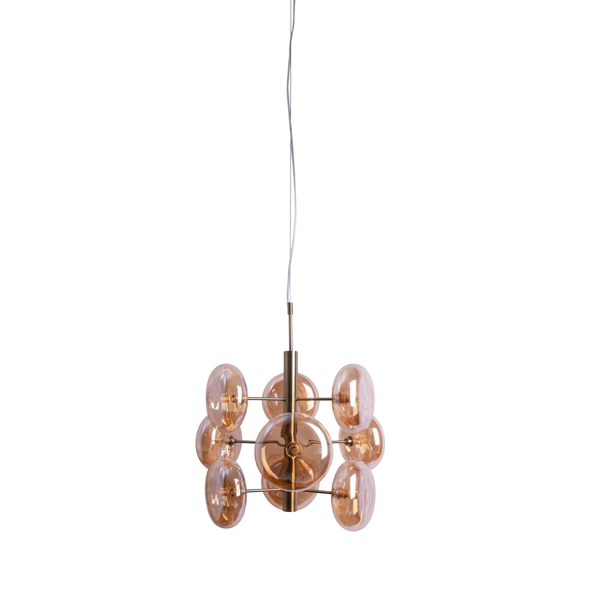 PENDELLEUCHTE Orion 53/150 cm   - Messingfarben, Basics, Glas/Metall (53/150cm) - Näve