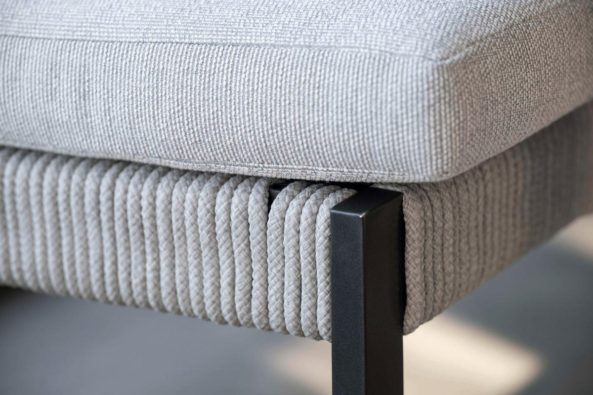 3-SITZER-BANK 180/85/75 cm  in Anthrazit, Hellgrau  - Anthrazit/Hellgrau, Design, Textil/Metall (180/85/75cm) - Stern