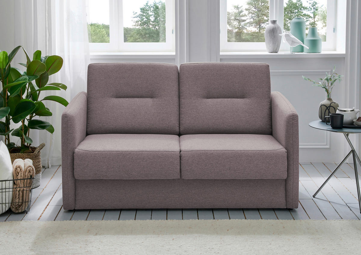 SCHLAFSOFA in Mikrofaser Rosa  - Schwarz/Rosa, KONVENTIONELL, Kunststoff/Textil (147/89/87cm) - Livetastic