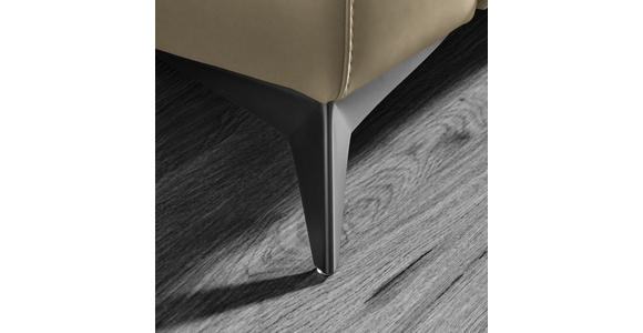 3-SITZER-SOFA  in Echtleder Ecru   - Ecru/Schwarz, Design, Leder/Metall (207/107/98cm) - Belluti