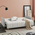 SCHLAFSOFA  in Chenille Creme  - Buchefarben/Creme, Design, Holz/Textil (217/97/101cm) - Carryhome