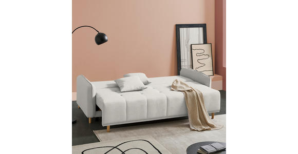 SCHLAFSOFA  in Chenille Creme  - Buchefarben/Creme, Design, Holz/Textil (217/97/101cm) - Carryhome