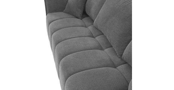 SCHLAFSOFA Plüsch Grau  inkl. Zierkissen, Rückenkissen, Bettkasten, Schlaffunktion, Rücken echt, Liegefläche im Originalstoff  - Schwarz/Grau, KONVENTIONELL, Kunststoff/Textil (200/73/105cm) - Carryhome