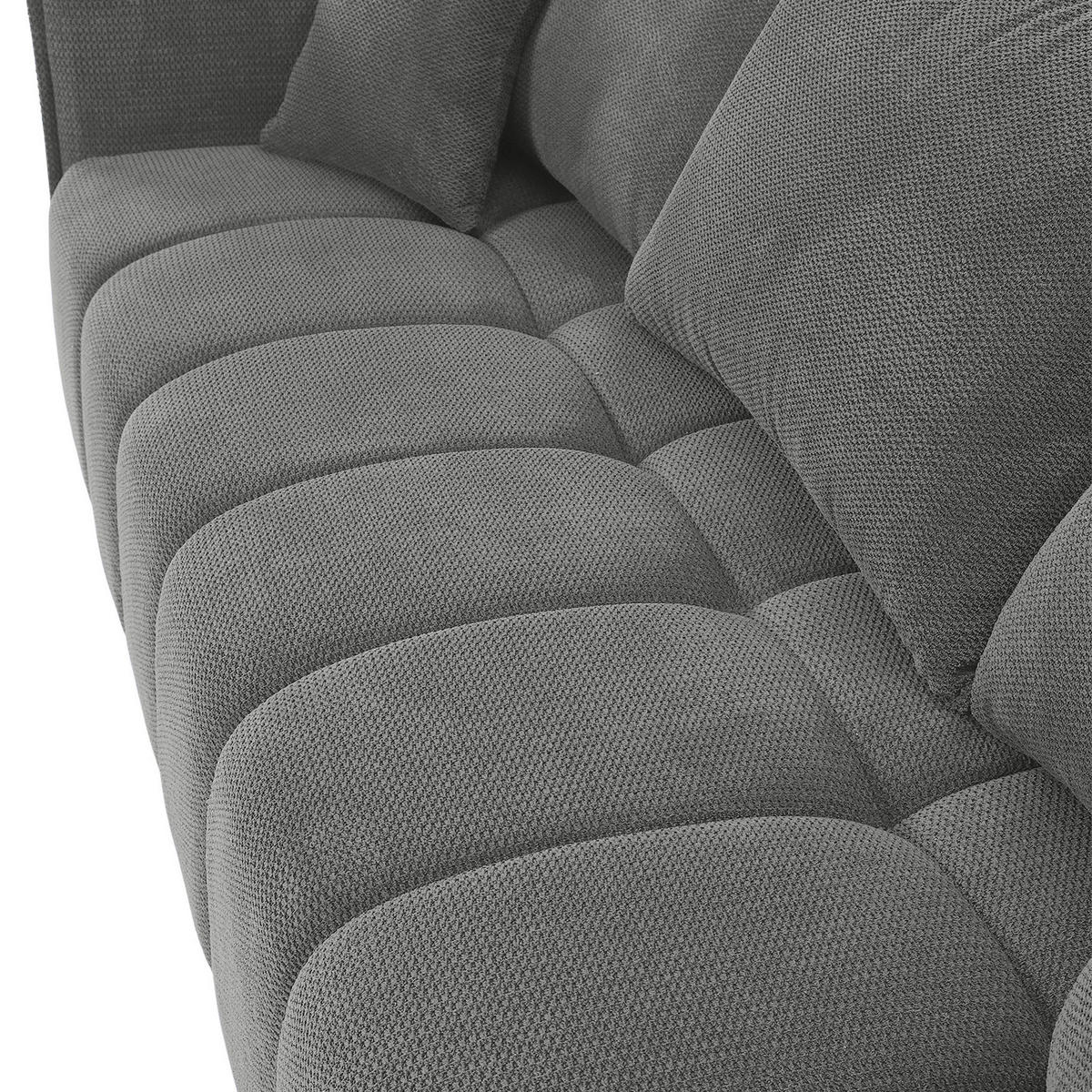 SCHLAFSOFA Plüsch Grau  inkl. Zierkissen, Rückenkissen, Bettkasten, Schlaffunktion, Rücken echt, Liegefläche im Originalstoff  - Schwarz/Grau, KONVENTIONELL, Kunststoff/Textil (200/73/105cm) - Carryhome