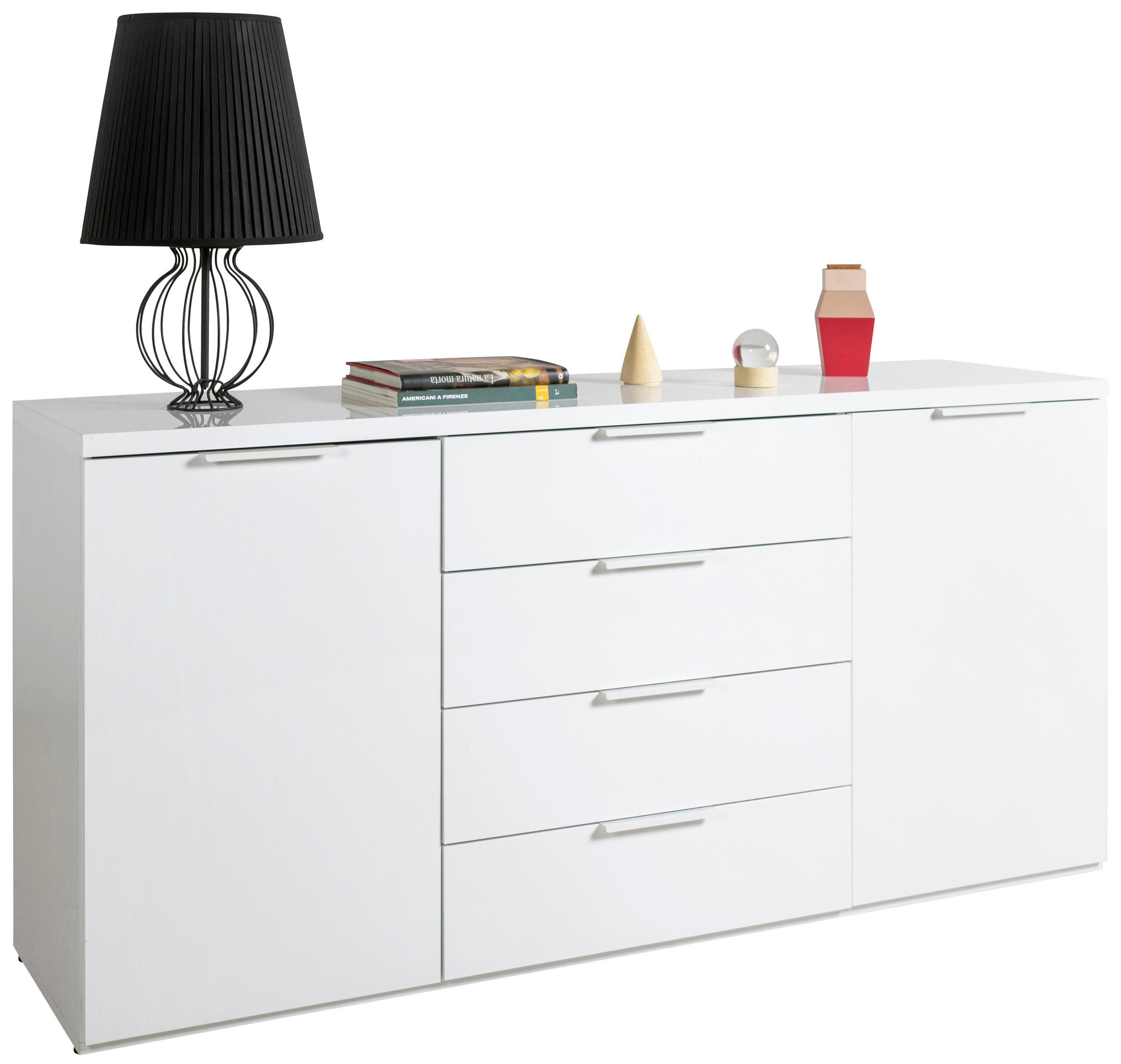 KOMODA, bela, visoki sijaj  - bela/visoki sijaj, Moderno, leseni material (170/82/44cm) - Carryhome