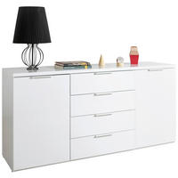 KOMODA, bela, visoki sijaj  - bela/visoki sijaj, Moderno, leseni material (170/82/44cm) - Carryhome
