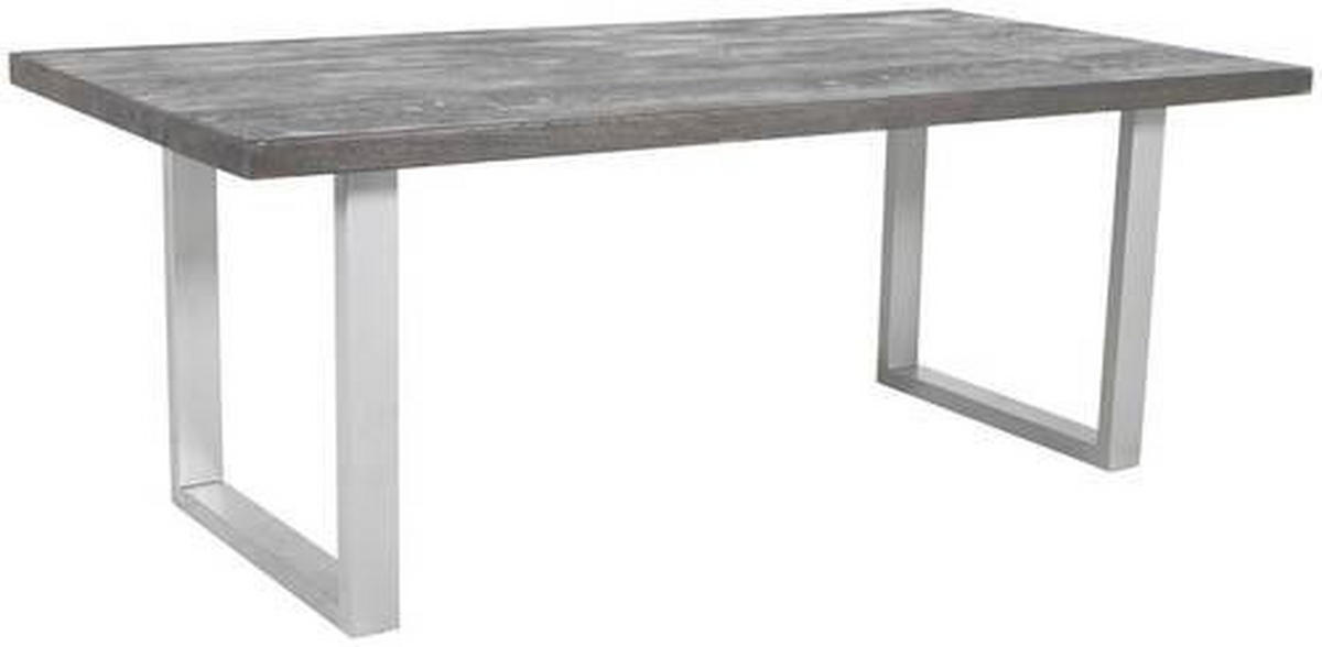 TISCHPLATTE Wildeiche massiv Graubraun  - Graubraun, MODERN, Holz (240/100/5,5cm) - Boxxx