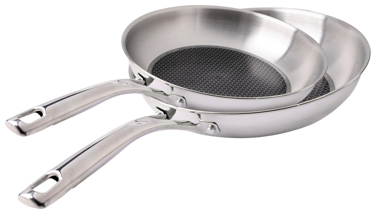 PFANNENSET Daily Edition Edelstahl 2-teilig  - Edelstahlfarben, Basics, Metall (28/44,7/48,52cm) - Berndes
