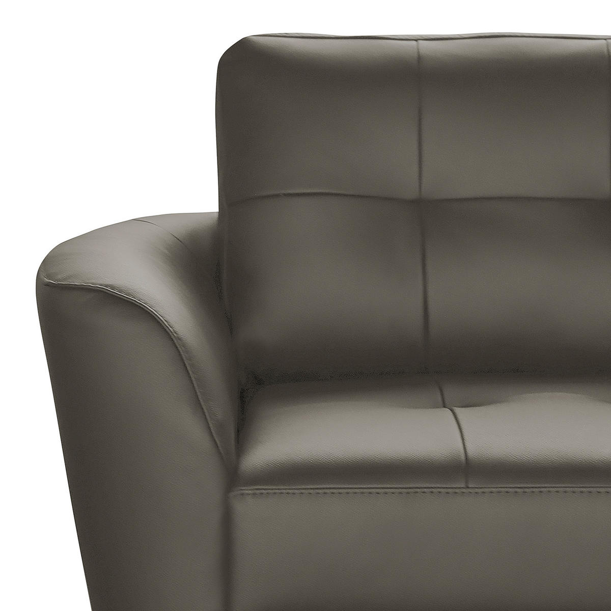 ECKSOFA in Lederlook Echtleder Schlammfarben  - Schlammfarben/Buchefarben, Design, Leder/Holz (236/190cm) - Livetastic