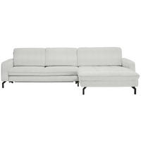 ECKSOFA in Cord Ecru  - Ecru/Schwarz, Design, Textil/Metall (302/178cm) - Beldomo Style