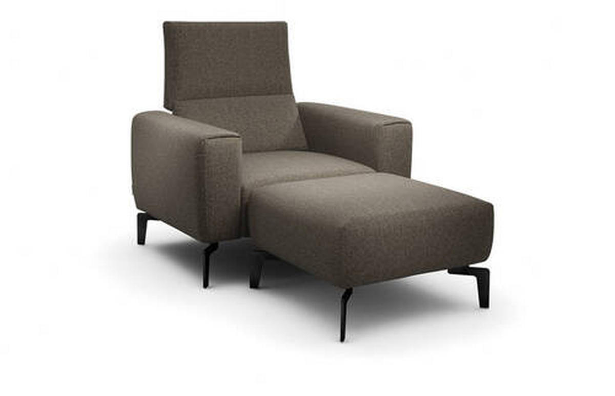 SESSELSET in Chenille Braun  - Schwarz/Braun, Design, Textil/Metall (110/85/86-94cm) - SENSOO