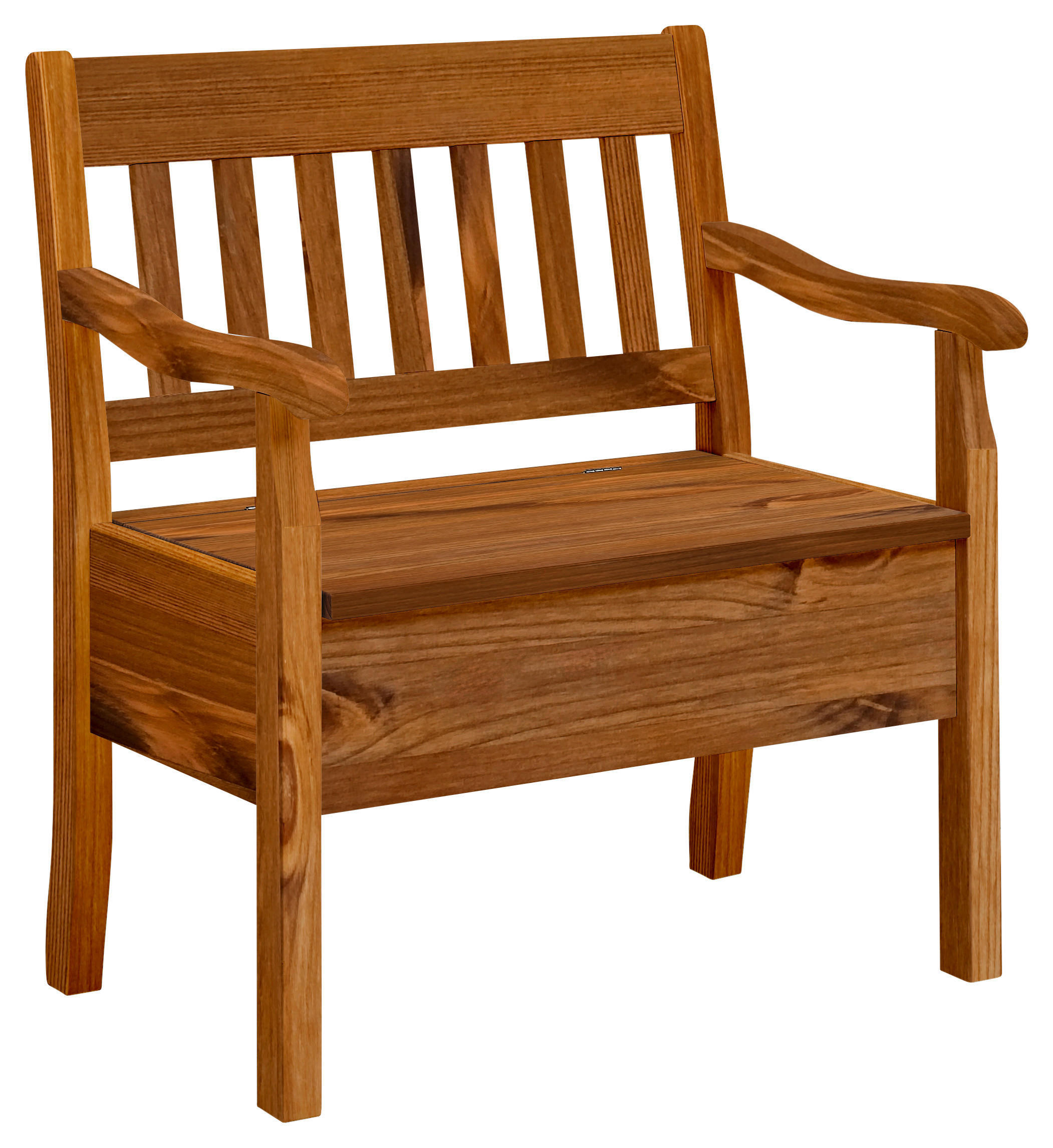 SITZBANK 83/93/58 cm Bernsteinfarben Kiefer massiv - Bernsteinfarben, ROMANTIK / LANDHAUS, Holz (83/93/58cm) - Boxxx
