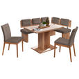 ECKBANKGRUPPE in Textil, Holzwerkstoff Braun, Eichefarben  - Eichefarben/Braun, KONVENTIONELL, Holzwerkstoff/Textil - Cantus