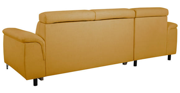 ECKSOFA Senfgelb Flachgewebe  - Chromfarben/Senfgelb, KONVENTIONELL, Textil/Metall (175/268cm) - Carryhome