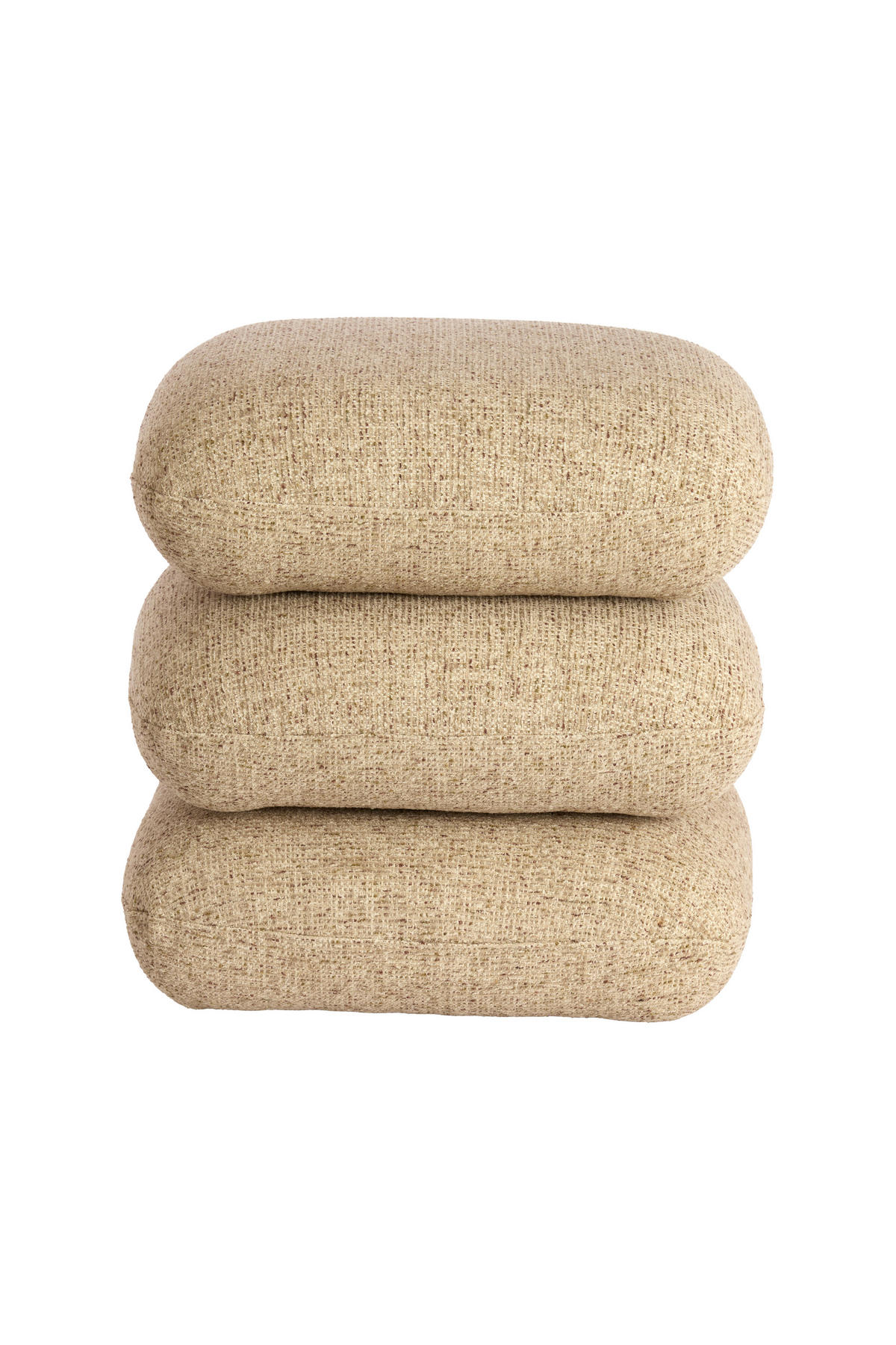 POUF LAURIE 44,5/44,5/44,5 cm  - Creme/Hellgrau, Basics, Textil (44,5/44,5/44,5cm) - Light & Living