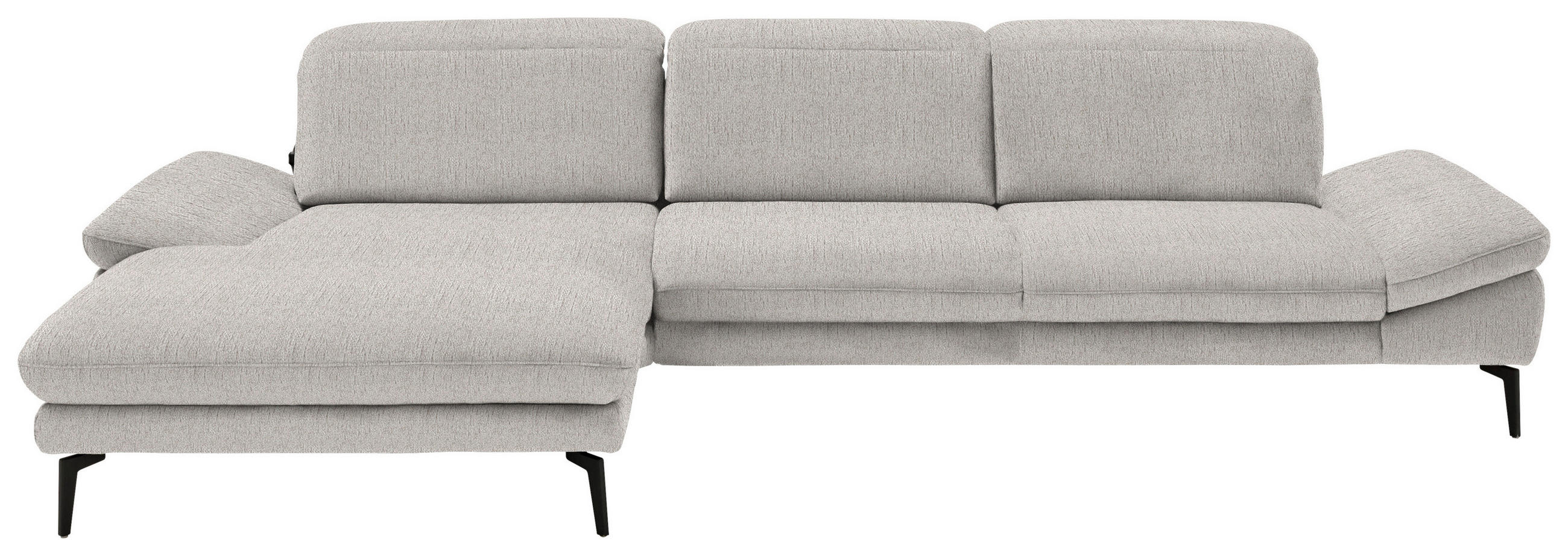 ECKSOFA in Chenille Beige  188/319 cm  - Beige/Schwarz, Design, Textil/Metall (188/319cm) - Beldomo System