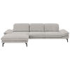 ECKSOFA in Chenille Beige  - Beige/Schwarz, Design, Textil/Metall (188/319cm) - Beldomo System