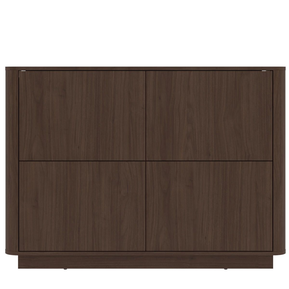 KOMMODE Sand Minimal, 124,4/89,5/40 cm,  - Walnussfarben, Design, Holzwerkstoff (124,4/89,5/40cm) - MID.YOU