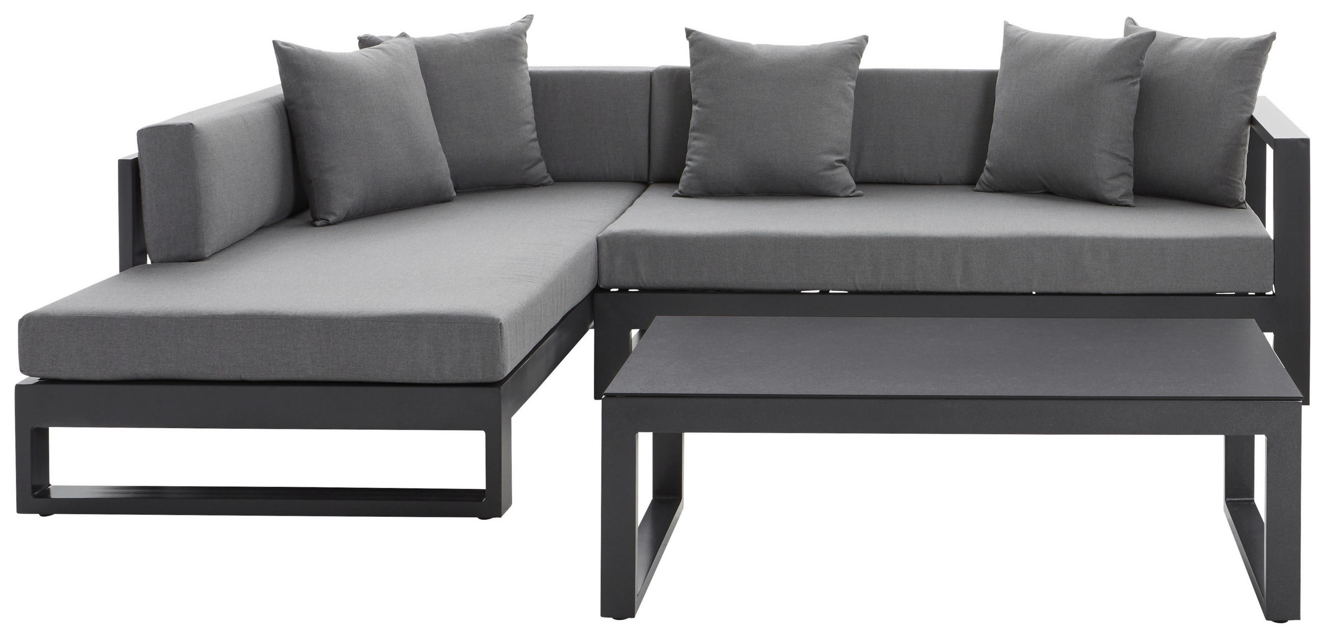 LOUNGEGARNITUR  - Anthrazit, Design, Glas/Textil (180/248cm) - Amatio