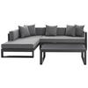 LOUNGEGARNITUR  180/248 cm  Aluminium  - Anthrazit, Design, Glas/Textil (180/248cm) - Amatio