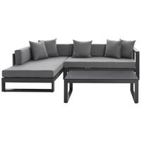 LOUNGEGARNITUR 180/248 cm Aluminium  - Anthrazit, Design, Glas/Textil (180/248cm) - Amatio